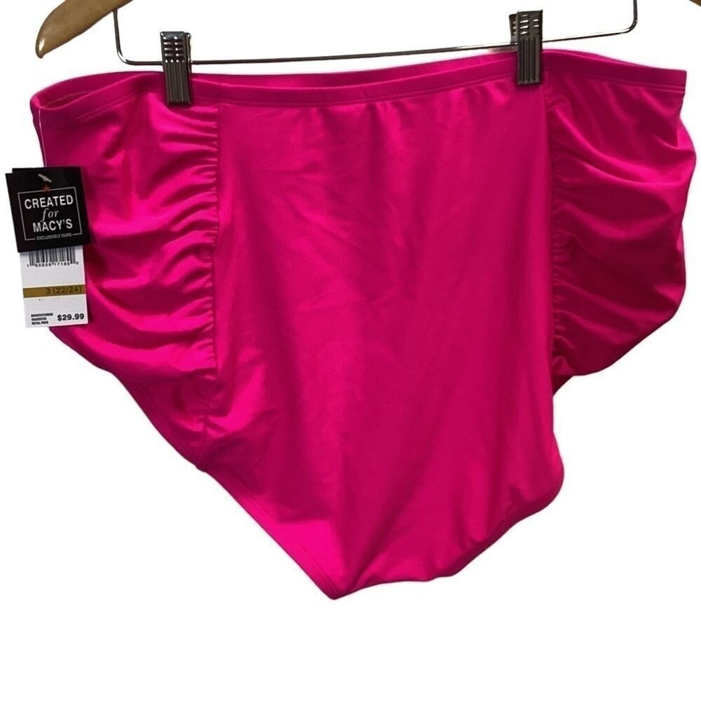 NWT California waves plus hot pink High waisted bikini size 3X - Picture 5 of 6